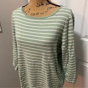 Green & White Striped Tee